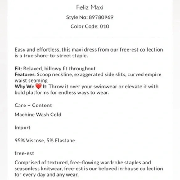 Free People FP Beach Feliz Maxi Dress Slits White Size Medium M NWT - Picture 7 of 11